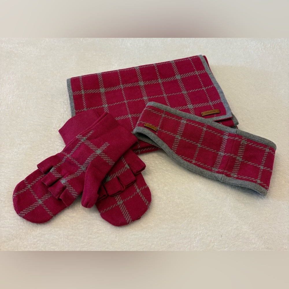 Coach Scarf, Gloves, & Ear Warmer Set
